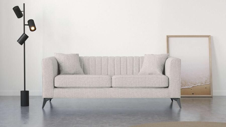 Places of Style 3-zitsbank MATTHEW elegant designsofa afmetingen B D H: 201 86 74 cm fijne stiksels in het ruggebied losse zitkussens inclusief sierkussens - Foto 6
