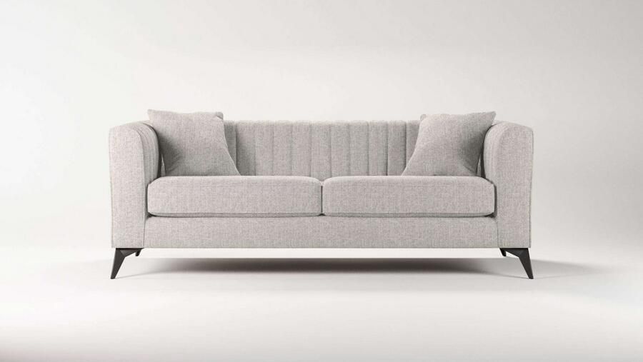 Places of Style 3-zitsbank MATTHEW elegant designsofa afmetingen B D H: 201 86 74 cm fijne stiksels in het ruggebied losse zitkussens inclusief sierkussens