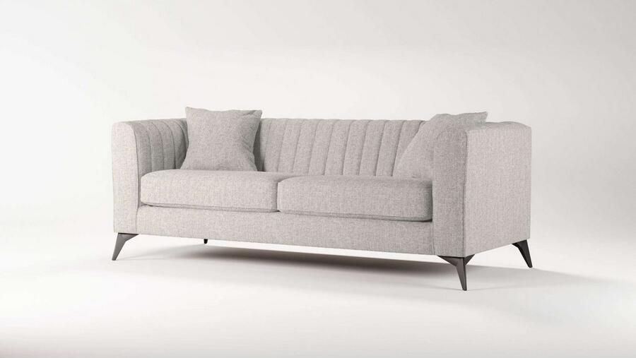 Places of Style 3-zitsbank MATTHEW elegant designsofa afmetingen B D H: 201 86 74 cm fijne stiksels in het ruggebied losse zitkussens inclusief sierkussens - Foto 2