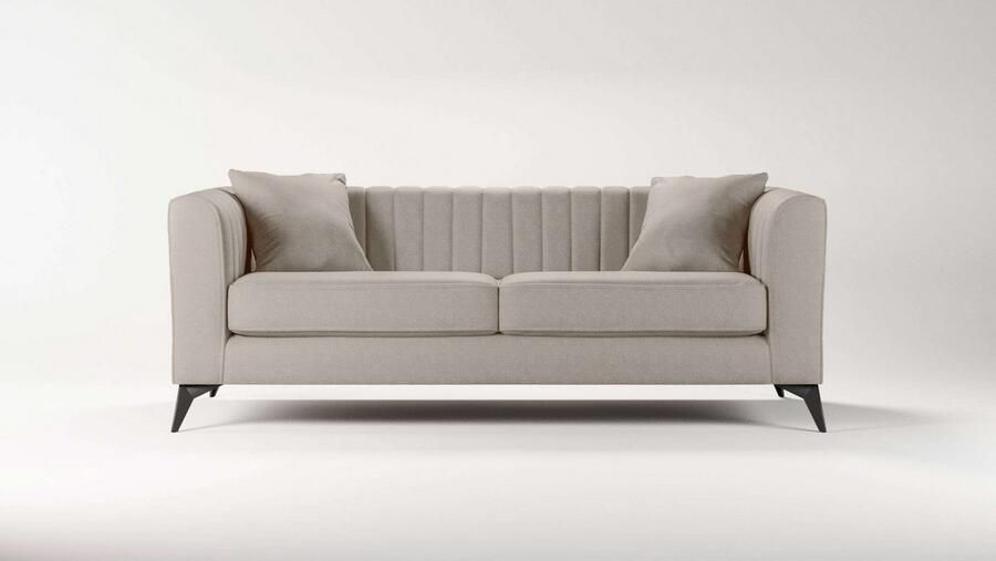 Places of Style 3-zitsbank MATTHEW elegant designsofa afmetingen B D H: 201 86 74 cm fijne stiksels in het ruggebied losse zitkussens inclusief sierkussens