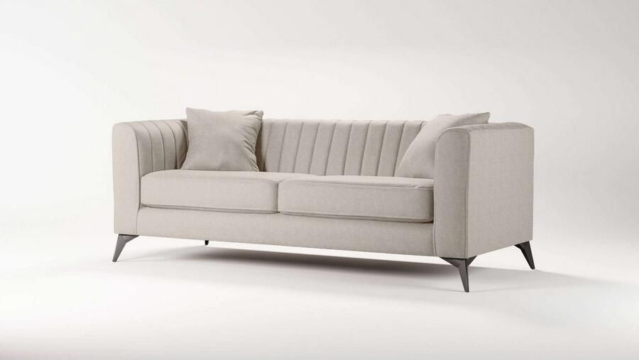 Places of Style 3-zitsbank MATTHEW elegant designsofa afmetingen B D H: 201 86 74 cm fijne stiksels in het ruggebied losse zitkussens inclusief sierkussens - Foto 2