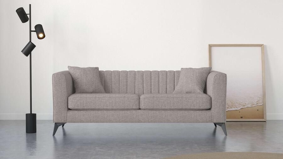 Places of Style 3-zitsbank MATTHEW elegant designsofa afmetingen B D H: 201 86 74 cm fijne stiksels in het ruggebied losse zitkussens inclusief sierkussens - Foto 5