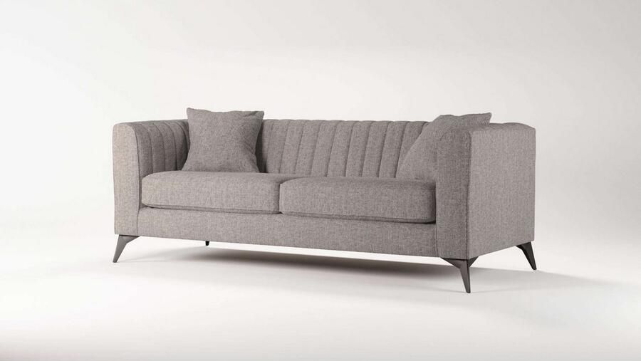 Places of Style 3-zitsbank MATTHEW elegant designsofa afmetingen B D H: 201 86 74 cm fijne stiksels in het ruggebied losse zitkussens inclusief sierkussens - Foto 2