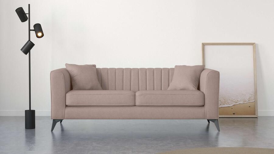 Places of Style 3-zitsbank MATTHEW elegant designsofa afmetingen B D H: 201 86 74 cm fijne stiksels in het ruggebied losse zitkussens inclusief sierkussens - Foto 5
