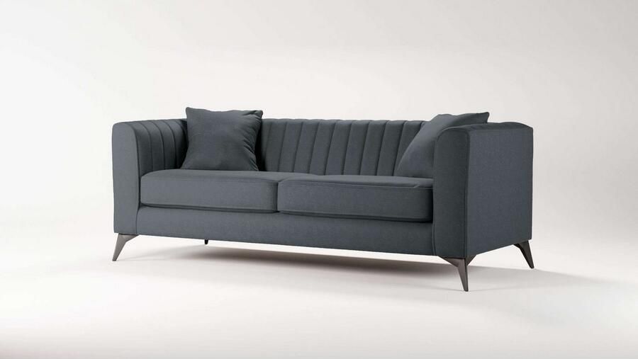 Places of Style 3-zitsbank MATTHEW elegant designsofa afmetingen B D H: 201 86 74 cm fijne stiksels in het ruggebied losse zitkussens inclusief sierkussens - Foto 2