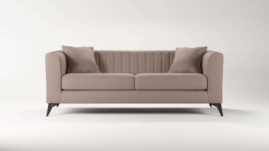 Places of Style 3-zitsbank MATTHEW elegant designsofa afmetingen B D H: 201 86 74 cm fijne stiksels in het ruggebied losse zitkussens inclusief sierkussens