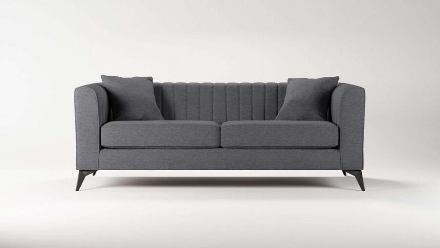 Places of Style 3-zitsbank MATTHEW elegant designsofa afmetingen B D H: 201 86 74 cm fijne stiksels in het ruggebied losse zitkussens inclusief sierkussens
