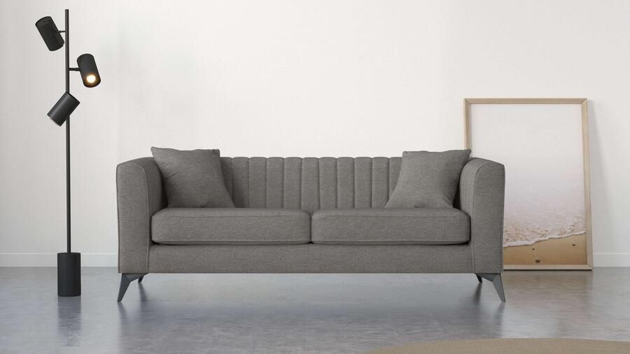 Places of Style 3-zitsbank MATTHEW elegant designsofa afmetingen B D H: 201 86 74 cm fijne stiksels in het ruggebied losse zitkussens inclusief sierkussens - Foto 5
