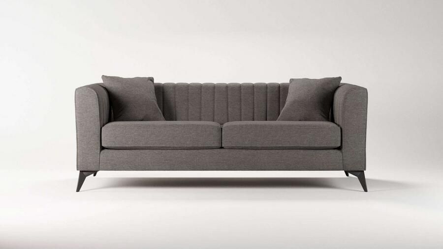 Places of Style 3-zitsbank MATTHEW elegant designsofa afmetingen B D H: 201 86 74 cm fijne stiksels in het ruggebied losse zitkussens inclusief sierkussens