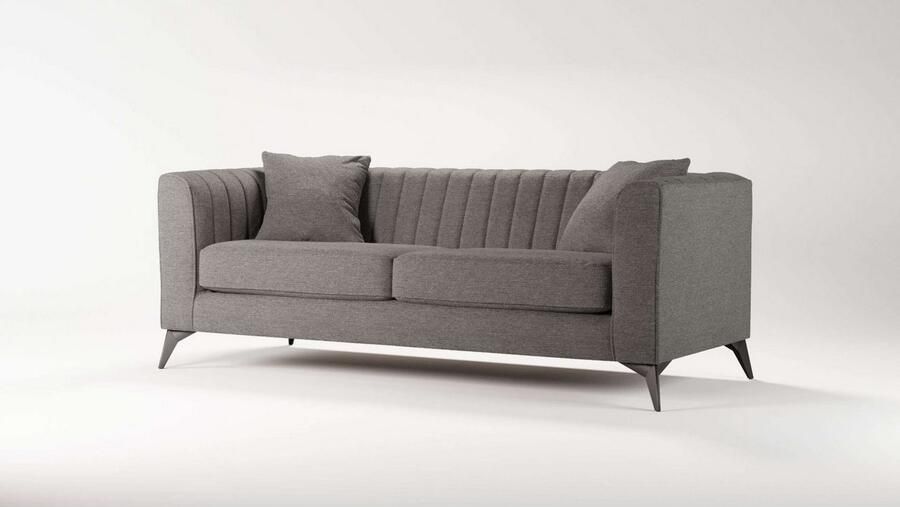 Places of Style 3-zitsbank MATTHEW elegant designsofa afmetingen B D H: 201 86 74 cm fijne stiksels in het ruggebied losse zitkussens inclusief sierkussens - Foto 2