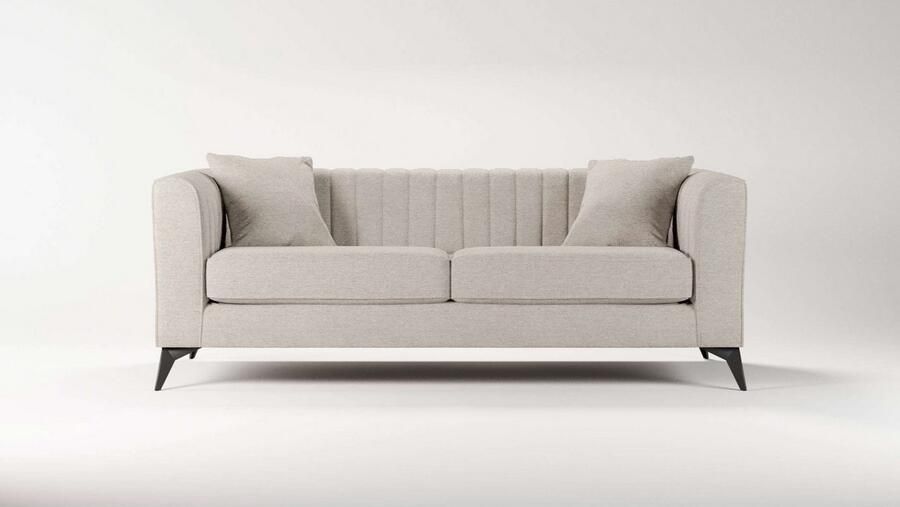 Places of Style 3-zitsbank MATTHEW elegant designsofa afmetingen B D H: 201 86 74 cm fijne stiksels in het ruggebied losse zitkussens inclusief sierkussens