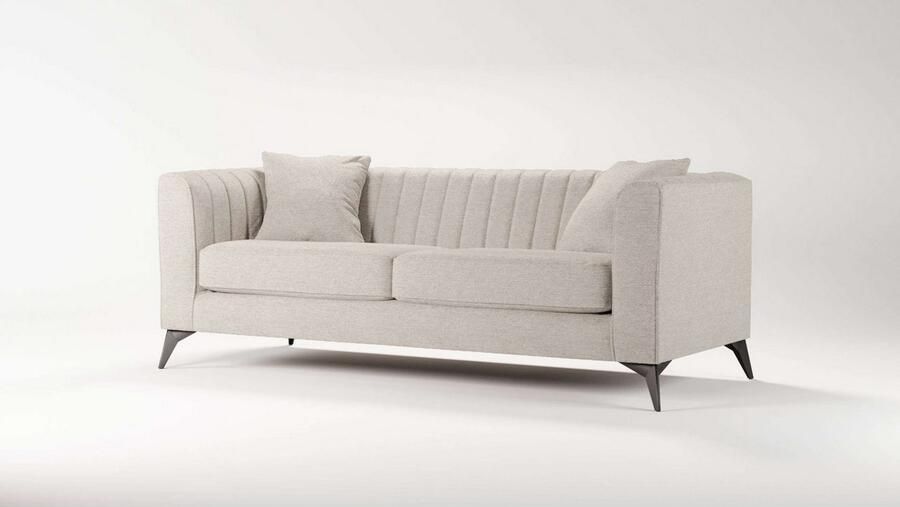 Places of Style 3-zitsbank MATTHEW elegant designsofa afmetingen B D H: 201 86 74 cm fijne stiksels in het ruggebied losse zitkussens inclusief sierkussens - Foto 2