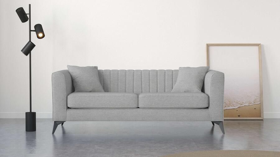 Places of Style 3-zitsbank MATTHEW elegant designsofa afmetingen B D H: 201 86 74 cm fijne stiksels in het ruggebied losse zitkussens inclusief sierkussens - Foto 5