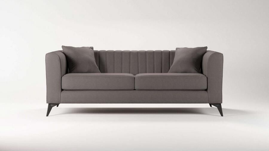 Places of Style 3-zitsbank MATTHEW elegant designsofa afmetingen B D H: 201 86 74 cm fijne stiksels in het ruggebied losse zitkussens inclusief sierkussens