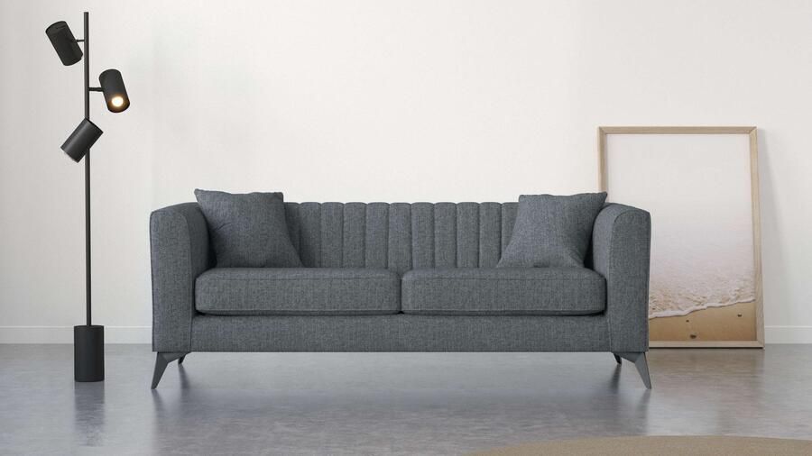 Places of Style 3-zitsbank MATTHEW elegant designsofa afmetingen B D H: 201 86 74 cm fijne stiksels in het ruggebied losse zitkussens inclusief sierkussens - Foto 4