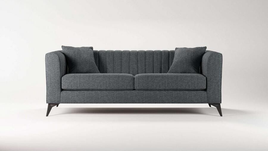 Places of Style 3-zitsbank MATTHEW elegant designsofa afmetingen B D H: 201 86 74 cm fijne stiksels in het ruggebied losse zitkussens inclusief sierkussens