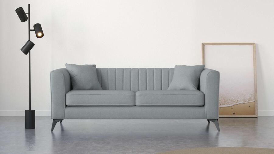 Places of Style 3-zitsbank MATTHEW elegant designsofa afmetingen B D H: 201 86 74 cm fijne stiksels in het ruggebied losse zitkussens inclusief sierkussens - Foto 4