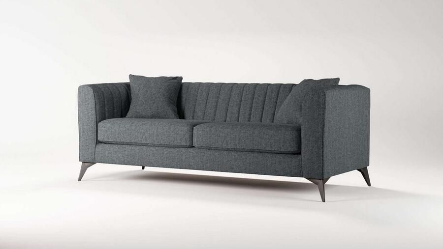 Places of Style 3-zitsbank MATTHEW elegant designsofa afmetingen B D H: 201 86 74 cm fijne stiksels in het ruggebied losse zitkussens inclusief sierkussens - Foto 2