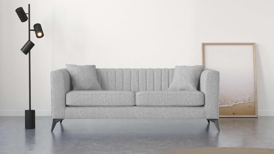 Places of Style 3-zitsbank MATTHEW elegant designsofa afmetingen B D H: 201 86 74 cm fijne stiksels in het ruggebied losse zitkussens inclusief sierkussens - Foto 5