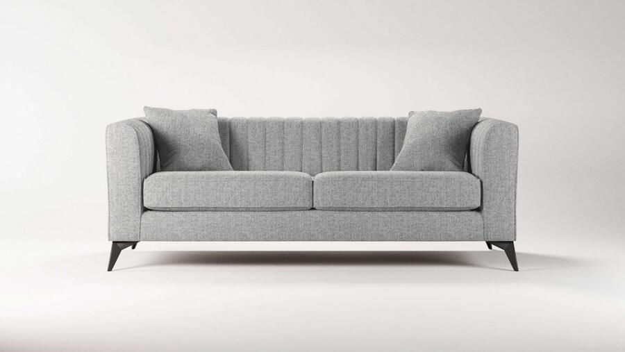 Places of Style 3-zitsbank MATTHEW elegant designsofa afmetingen B D H: 201 86 74 cm fijne stiksels in het ruggebied losse zitkussens inclusief sierkussens