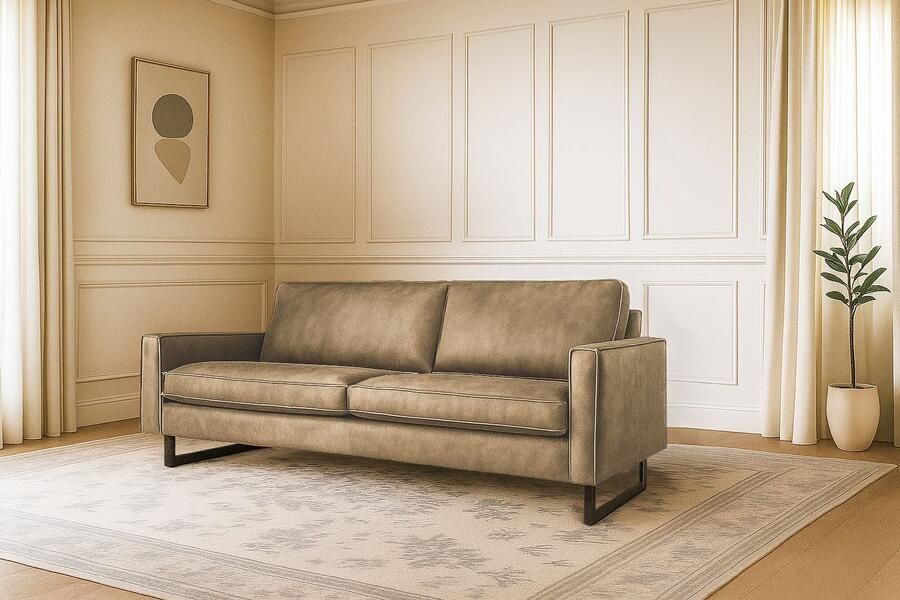 Places of Style 3-zitsbank Maxi-uitvoering Pinto 236 cm cord chenille leerlook - Foto 3