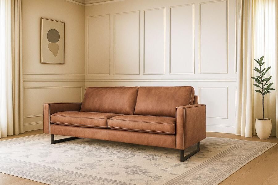 Places of Style 3-zitsbank Maxi-uitvoering Pinto 236 cm cord chenille leerlook - Foto 3