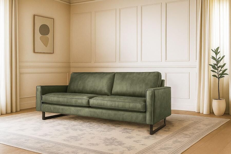 Places of Style 3-zitsbank Maxi-uitvoering Pinto 236 cm cord chenille leerlook - Foto 3