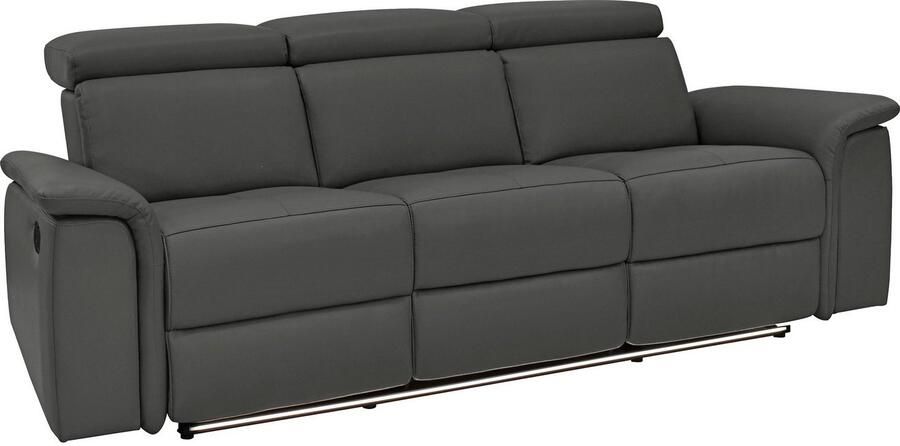 Home affaire 3-zitsbank Pareli 229 cm handmatige en elektrische relaxfunctie in 2 zits USB verstelbare hoofdsteun LED-verlichting in echt leer kunstleer geweven stof - Foto 7