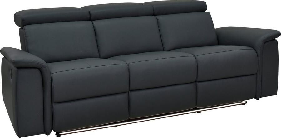 Home affaire 3-zitsbank Pareli 229 cm handmatige en elektrische relaxfunctie in 2 zits USB verstelbare hoofdsteun LED-verlichting in echt leer kunstleer geweven stof - Foto 8