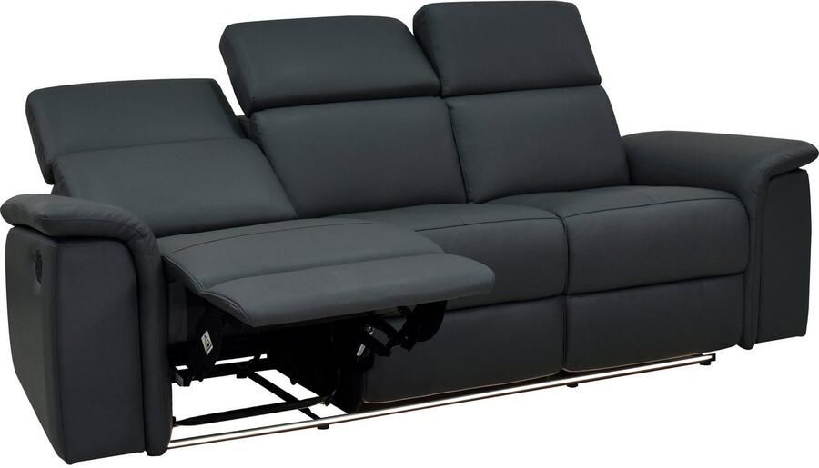 Home affaire 3-zitsbank Pareli 229 cm handmatige en elektrische relaxfunctie in 2 zits USB verstelbare hoofdsteun LED-verlichting in echt leer kunstleer geweven stof - Foto 4