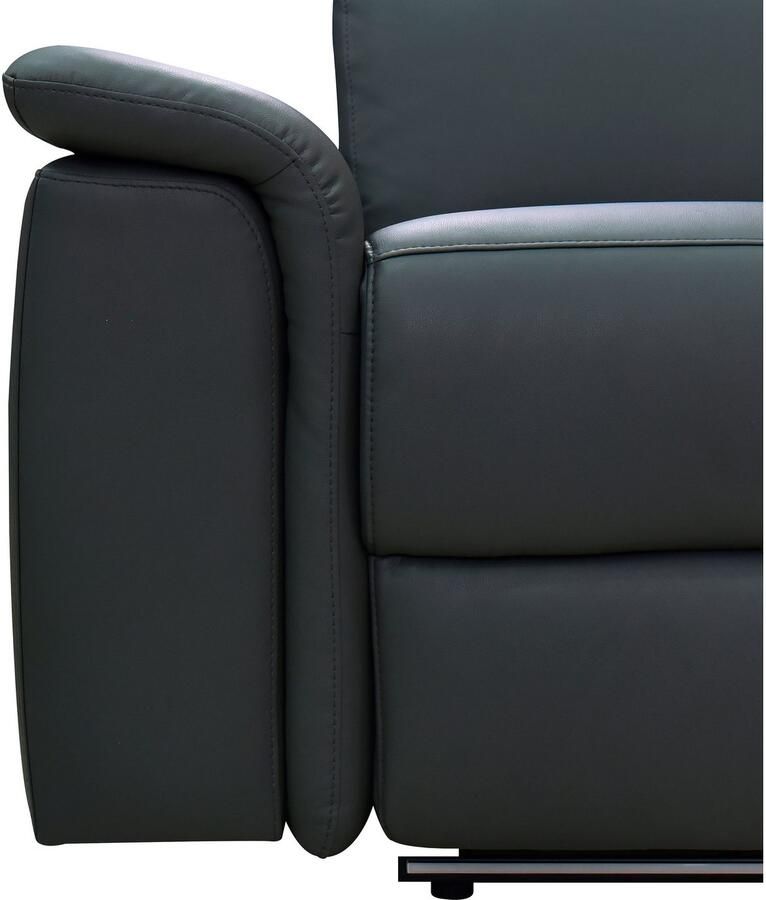 Places of Style 3-zitsbank Pareli 229 cm handmatige en elektrische relaxfunctie in 2 zits USB verstelbare hoofdsteun LED-verlichting in echt leer kunstleer geweven stof