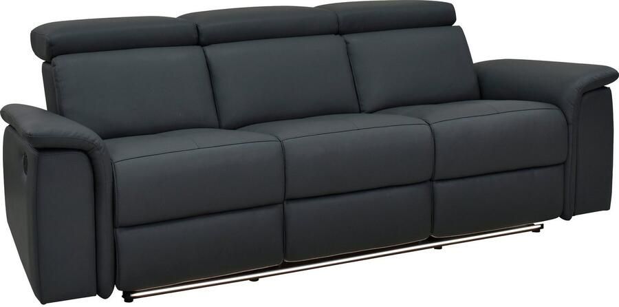 Home affaire 3-zitsbank Pareli 229 cm handmatige en elektrische relaxfunctie in 2 zits USB verstelbare hoofdsteun LED-verlichting in echt leer kunstleer geweven stof - Foto 7