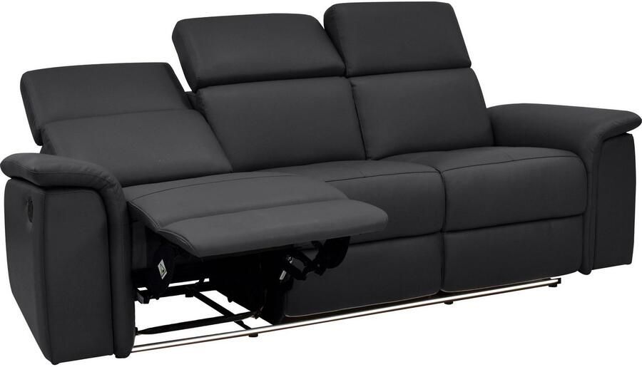 Home affaire 3-zitsbank Pareli 229 cm handmatige en elektrische relaxfunctie in 2 zits USB verstelbare hoofdsteun LED-verlichting in echt leer kunstleer geweven stof - Foto 5