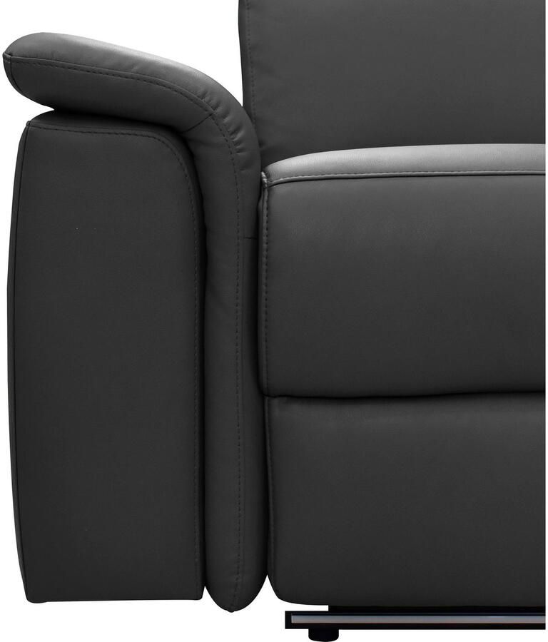 Places of Style 3-zitsbank Pareli 229 cm handmatige en elektrische relaxfunctie in 2 zits USB verstelbare hoofdsteun LED-verlichting in echt leer kunstleer geweven stof