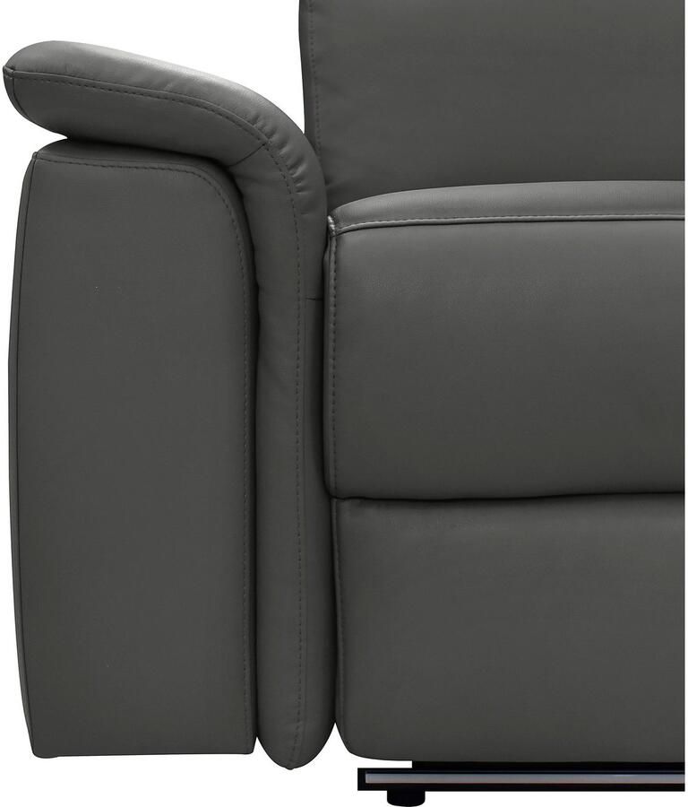 Places of Style 3-zitsbank Pareli 229 cm handmatige en elektrische relaxfunctie in 2 zits USB verstelbare hoofdsteun LED-verlichting in echt leer kunstleer geweven stof