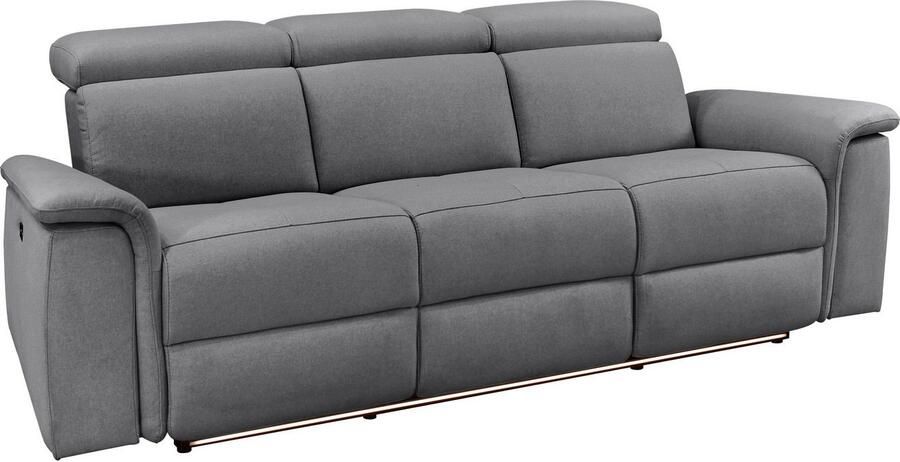 Home affaire 3-zitsbank Pareli 229 cm handmatige en elektrische relaxfunctie in 2 zits USB verstelbare hoofdsteun LED-verlichting in echt leer kunstleer geweven stof - Foto 8