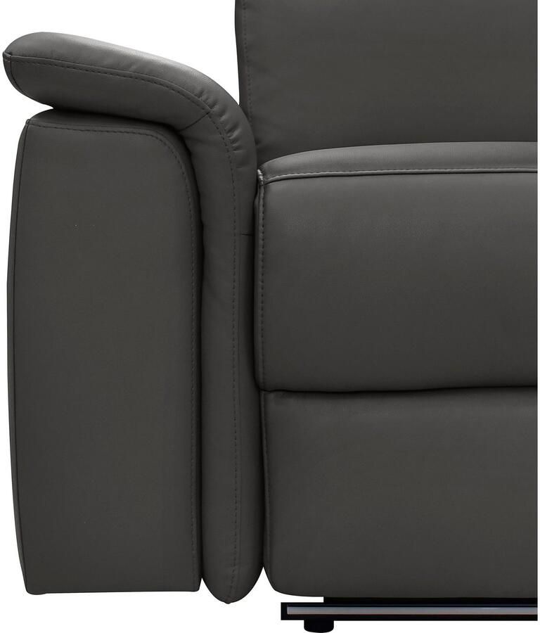 Places of Style 3-zitsbank Pareli 229 cm handmatige en elektrische relaxfunctie in 2 zits USB verstelbare hoofdsteun LED-verlichting in echt leer kunstleer geweven stof