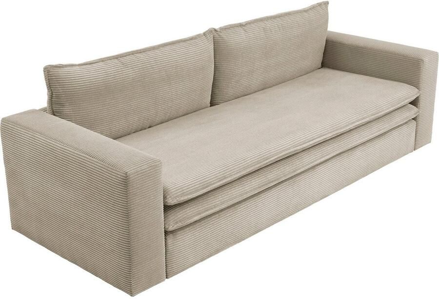 Home affaire 3-zitsbank PIAGGE Cord-bekleding met slaapfunctie en bedkist met praktische topmatras - Foto 4