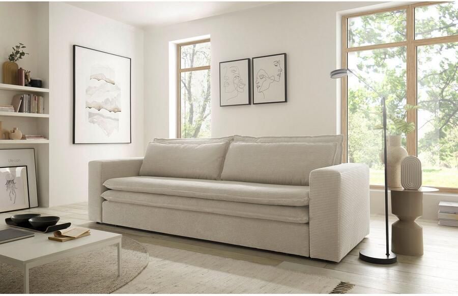 Home affaire 3-zitsbank PIAGGE Cord-bekleding met slaapfunctie en bedkist met praktische topmatras - Foto 7
