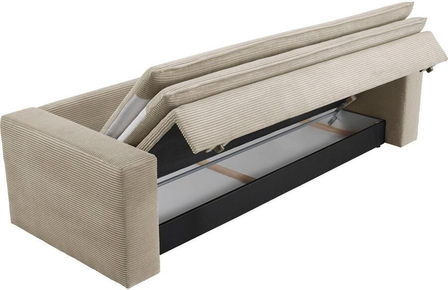 Home affaire 3-zitsbank PIAGGE Cord-bekleding met slaapfunctie en bedkist met praktische topmatras - Foto 6