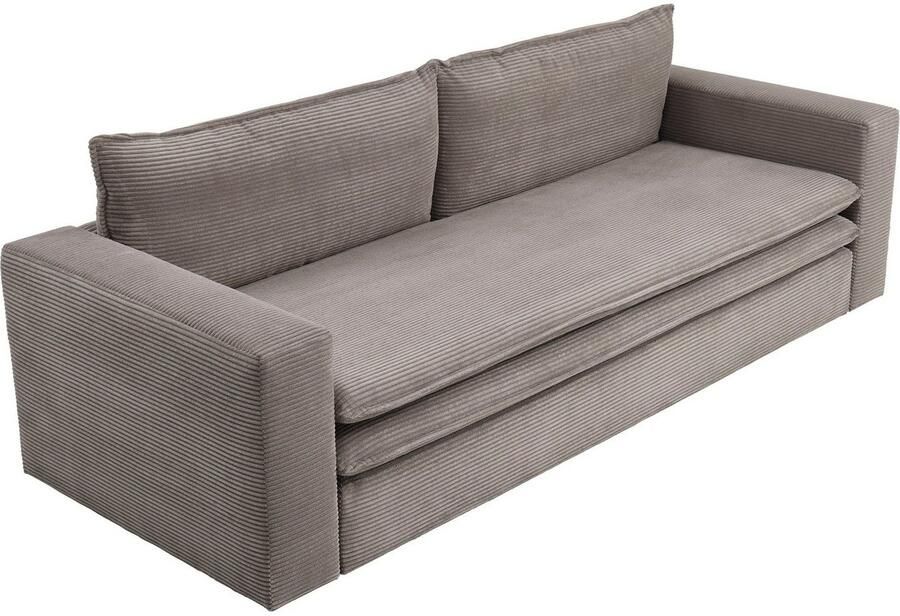 Home affaire 3-zitsbank PIAGGE Cord-bekleding met slaapfunctie en bedkist met praktische topmatras - Foto 4