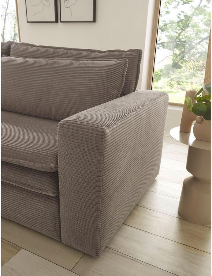 Places of Style 3-zitsbank PIAGGE Cord-bekleding met slaapfunctie en bedkist met praktische topmatras - Foto 2