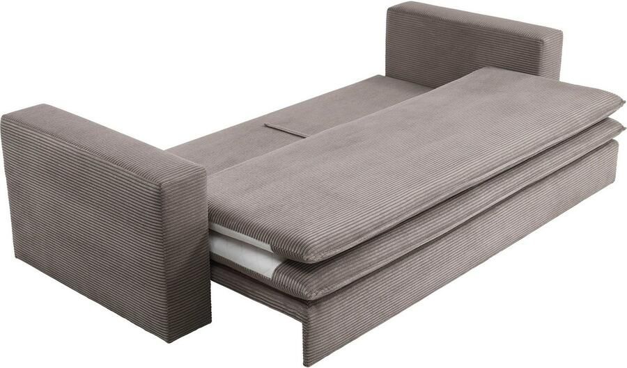 Home affaire 3-zitsbank PIAGGE Cord-bekleding met slaapfunctie en bedkist met praktische topmatras - Foto 10