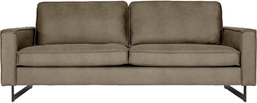 Places of Style 3-zitsbank Pinto 206 cm cord chenille leerlook met keder zwarte metalen voeten golfondersteuning - Foto 7