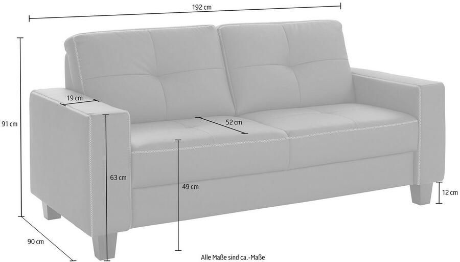 Places of Style 2 5-zitsbank Varese met dwarsnaad en veerkern - Foto 13