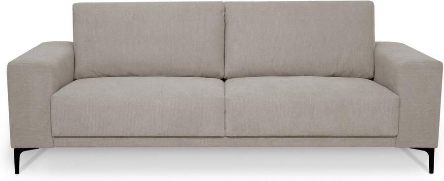 Places of Style 3-zitsbank Xander Breedte 224 cm soft-touch chenille zwarte metalen voeten - Foto 4