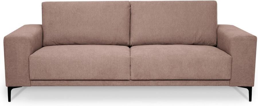 Places of Style 3-zitsbank Xander Breedte 224 cm soft-touch chenille zwarte metalen voeten - Foto 4