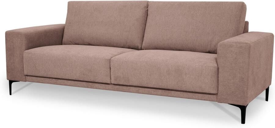 Places of Style 3-zitsbank Xander Breedte 224 cm soft-touch chenille zwarte metalen voeten - Foto 2