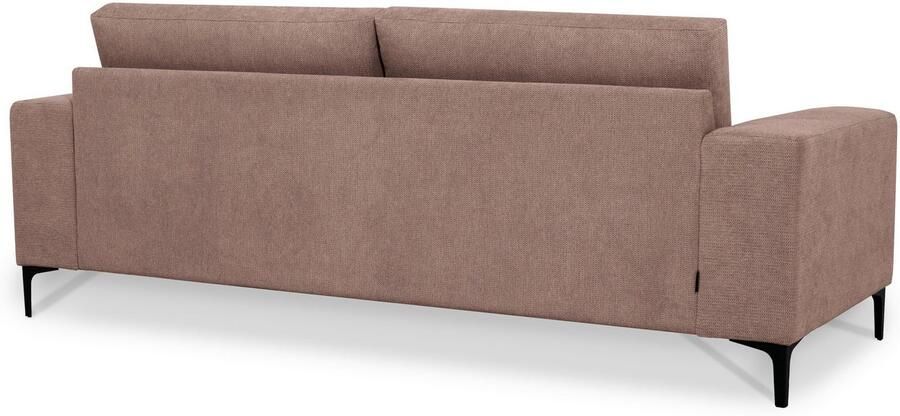 Places of Style 3-zitsbank Xander Breedte 224 cm soft-touch chenille zwarte metalen voeten - Foto 3