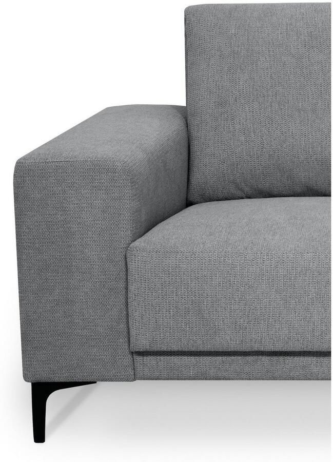 Places of Style 3-zitsbank Xander Breedte 224 cm soft-touch chenille zwarte metalen voeten